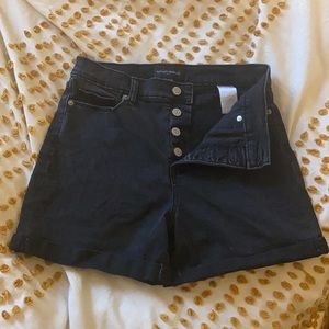 Banana Republic High Rise Black Denim Shorts